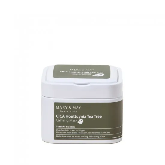 Mary & May CICA Houttuynia Tea Tree Calming Mask 30stk Mary & May CICA Houttuynia Tea Tree Calming Mask 30stk