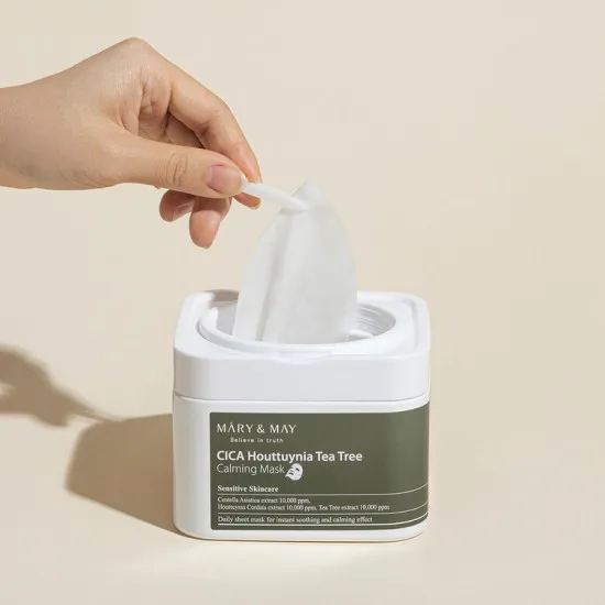 Mary & May CICA Houttuynia Tea Tree Calming Mask 30stk Mary & May CICA Houttuynia Tea Tree Calming Mask 30stk