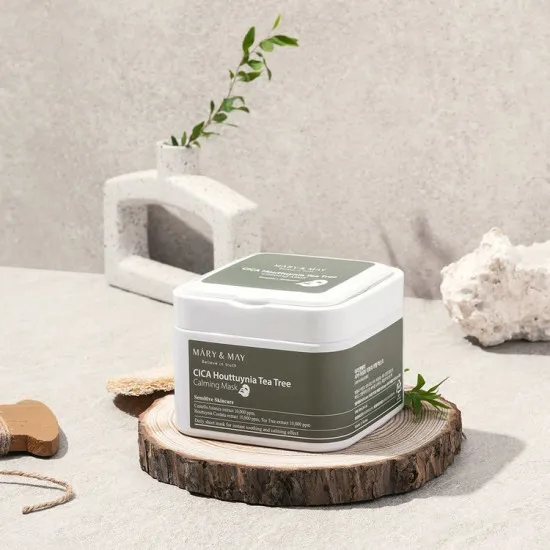 Mary & May CICA Houttuynia Tea Tree Calming Mask 30stk Mary & May CICA Houttuynia Tea Tree Calming Mask 30stk