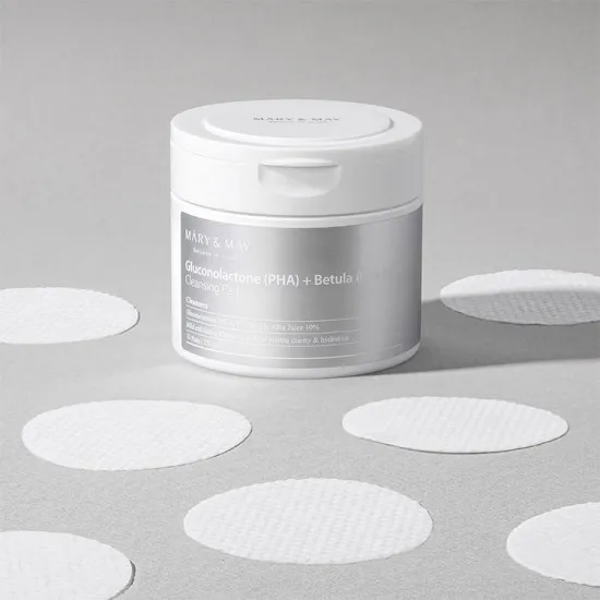 Mary & May Gluconolactone (PHA)+Betula Alba Juice Cleansing Pad 70stk