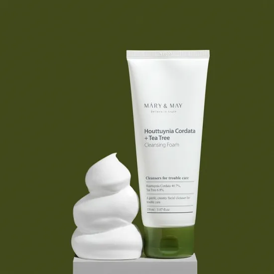 Mary & May Houttuynia Cordata + Tea Tree Cleansing Foam 150ml Mary & May Houttuynia Cordata + Tea Tree Cleansing Foam 150ml