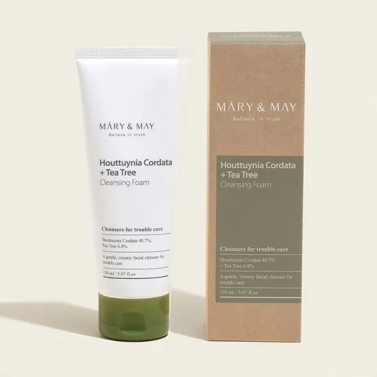 Mary & May Houttuynia Cordata + Tea Tree Cleansing Foam 150ml Mary & May Houttuynia Cordata + Tea Tree Cleansing Foam 150ml