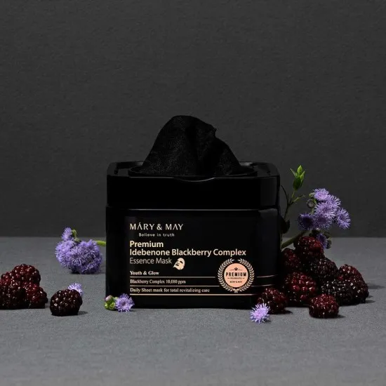 Mary & May Premium Idebenone Blackberry Complex Essence Mask 20stk